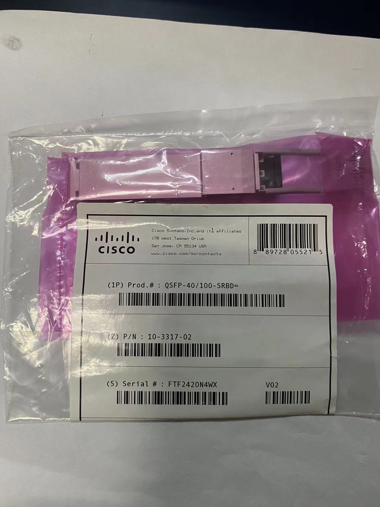 思科 CISCO QSFP-40/100-SRBD= 光纤模块